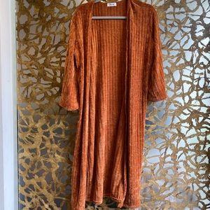Velvet duster cardigan